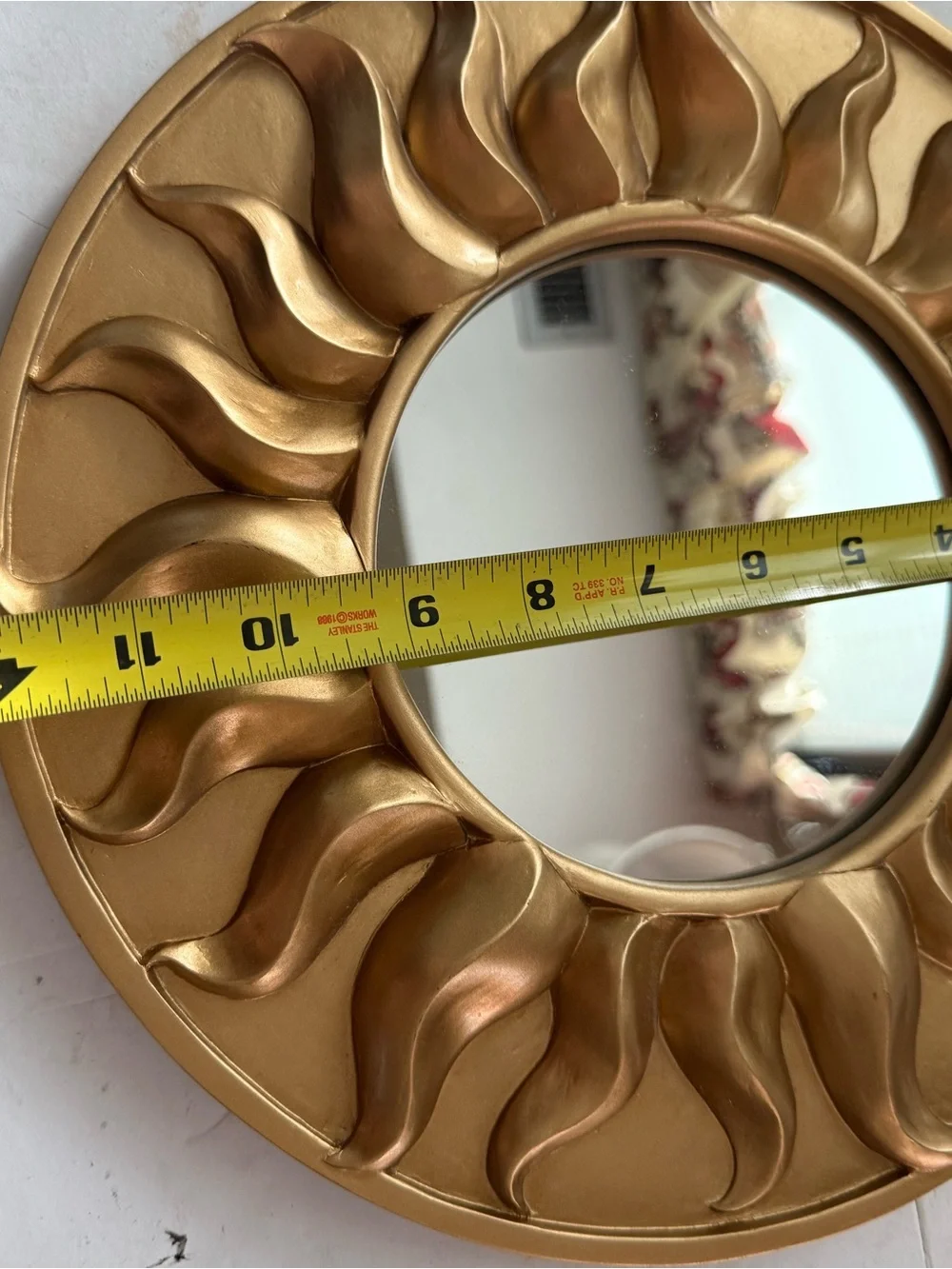 Gold Sunburst Round Wall Mirror - Decorative Home Wall Decor
